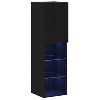 TV-kast 2 pcs Zwart 30.5 x 30 x 102 cm Bewerkt hout