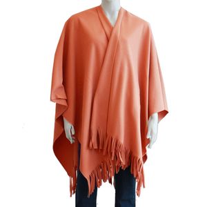 Luxe omslagdoek/poncho - perzik - 180 x 140 cm - fleece - Dameskleding accessoires One size  -