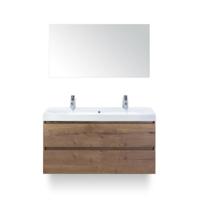 Maxx XL Badmeubelset 120 cm - Tabacco - Wastafel Just Enkel 2 kraangaten - met Spiegel