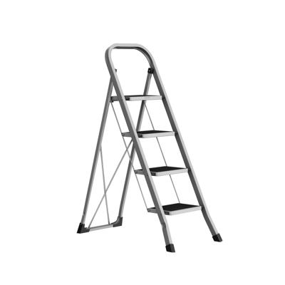 Trapladder met 3 treden grijs-zwart, Duif grijs / 4 treden Trapladder met 3 treden grijs-zwart, Duif grijs / 4 treden