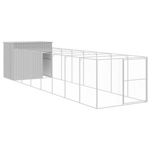 The Living Store Hondenhok Verlengde Ren - 214 x 865 x 181 cm - Gegalvaniseerd Staal