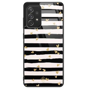 Samsung Galaxy A52 glazen hardcase - Hart streepjes