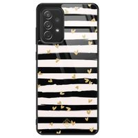 Samsung Galaxy A52 glazen hardcase - Hart streepjes Samsung Galaxy A52 glazen hardcase - Hart streepjes