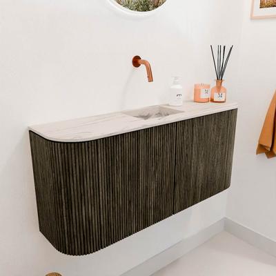 Toiletmeubel Mondiaz Joya Dlux | 93.2 cm | Meubelkleur Shadow | Faye wastafel Nata Wasbak Midden | Zonder kraangat(en)
