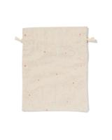 HEMA Cadeauzakje M 20.5x27.5cm stof bloemen (goud)