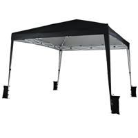 Tuinhuisje van 3 x 3 meter Waterdicht Opvouwbaar Tuinhuisje met 3-traps Hoogteverstelling Uitklapbaar Tuinhuisje-Zwart