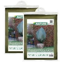 Plantenhoes met trekkoord - 4x stuks - H150 x D75 cm - groen - anti-vorst planten beschermhoes - thumbnail