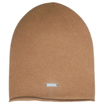 Stone Valley Khaki Kasjmier Muts - Opgerolde Onderkant