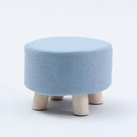 Mode creatieve kleine kruk woonkamer Home massief houten kleine stoel (blauw)