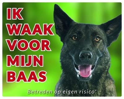 Hollandse Herder Waakbord - Ik waak voor mijn baas