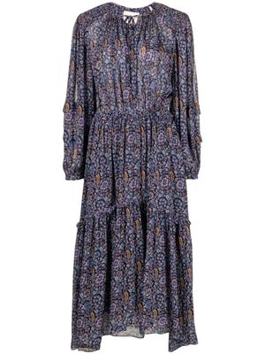 MARANT ÉTOILE robe mi-longue Naema à fleurs - Bleu