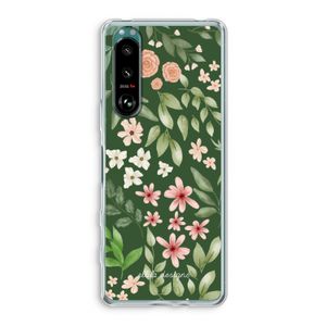 Botanical green sweet flower heaven: Sony Xperia 5 III Transparant Hoesje