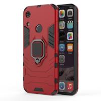 PC + TPU schokbestendige beschermhoes voor Huawei Honor spelen 8A met magnetische ringhouder (rood)
