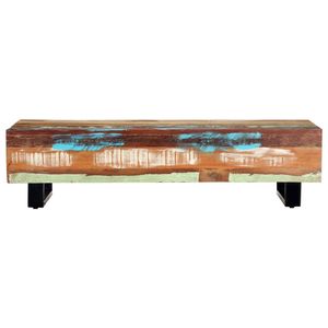 The Living Store Salontafel - Massief gerecycled hout - 120 x 50 x 30 cm - Kleurrijk