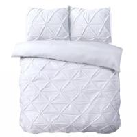 Dekbedovertrek Velvet Pintuck Wit Patroon 200x200 Cm Anti Allergie Sleeptime - Dekbed-Discounter.nl