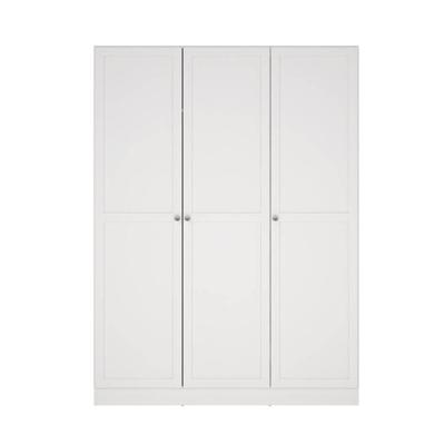 Leen Bakker - Kledingkast Lynn 3-deurs - 200x147x62 Cm - Spaanplaat - Wit
