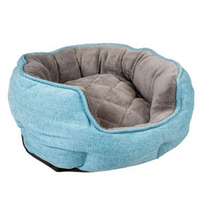 Duvo+ mand ovaal tweed sky blauw/zwart L - 76x58x24cm