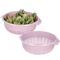 PlasticForte Vergiet - 2x - kunststof - roze - 29 x 9 cm - keukenvergiet