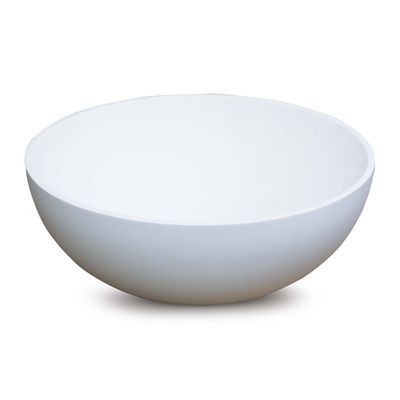 Waskom Luca Sanitair Rond 40x40x15cm Solid Surface 8mm Dik Mat Wit