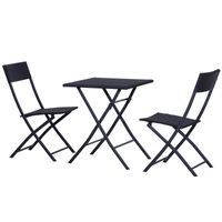 Outsunny 3-delig poly-rotan Bistro zitgroep tafel-stoel set tuinset tuinmeubels | Aosom Netherlands