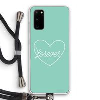 Forever heart pastel: Samsung Galaxy S20 Transparant Hoesje met koord