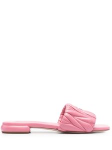 Miu Miu sandales matelassées 20 mm à bout ouvert - Rose