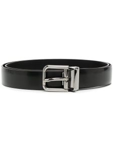 Dolce & Gabbana ceinture à boucle à logo gravé - Noir