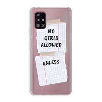 No Girls Allowed Unless: Samsung Galaxy A51 5G Transparant Hoesje