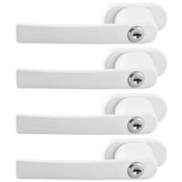 Malatec Raamknip - 4x - kunststof - metaal - wit - 13 x 2 cm - ramen afsluiten