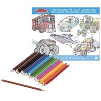 Jongens kleurboek met kleurpotloden set - thumbnail
