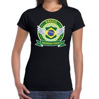 Zwart Brazil drinking team t-shirt dames