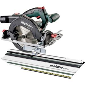 Metabo SET KS 18 LTX 57 Accu-cirkelzaag Zaagdiepte 90° (max.) 57 mm Zonder accu, Incl. koffer, Incl. dwarsbalk, Incl. parallelaanslag 18 V