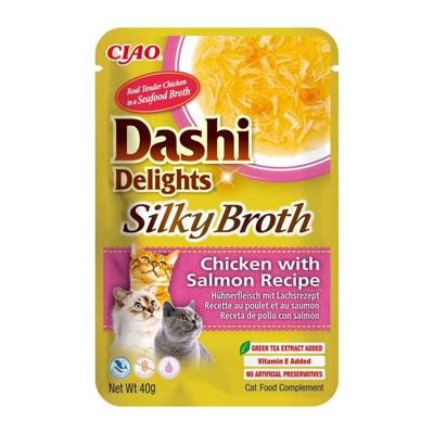 INABA CAT Dashi Delights Zijdeachtige bouillon Kip met zalm - traktatie voor katten - 40g