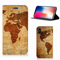 Apple iPhone X | Xs Book Cover Wereldkaart