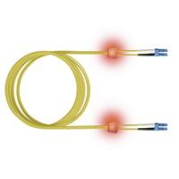 saCon glasvezel LED patchkabel duplex 9/125µm OS2, LC/LC, geel, 7,5 m