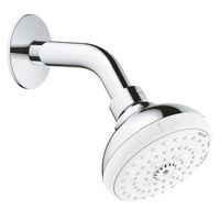 GROHE New Tempesta hoofddoucheset: hoofddouche m. 3 straalsoorten Ø10cm m. douchearm wandmontage chroom/wit 26088001