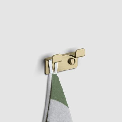 Dubbele Kledinghaak Clou Fold Goud Geborsteld PVD Clou