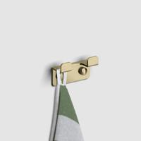 Dubbele Kledinghaak Clou Fold Goud Geborsteld PVD Clou