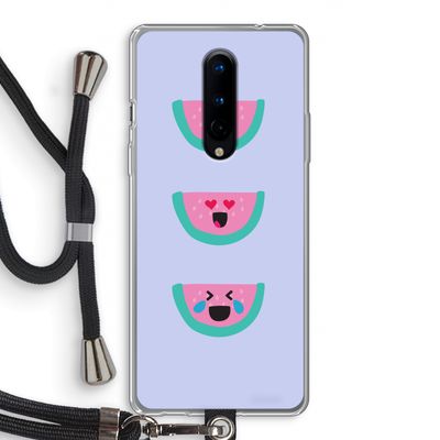 Smiley watermeloen: OnePlus 8 Transparant Hoesje met koord
