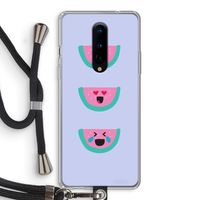 Smiley watermeloen: OnePlus 8 Transparant Hoesje met koord