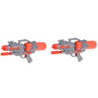 Waterpistool van 46 cm - 2x - met pomp - oranje - kinderspeelgoed - waterspeelgoed - waterpistolen