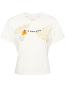 Feng Chen Wang t-shirt en coton à logo brodé - Tons neutres