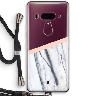 A touch of peach: HTC U12+ Transparant Hoesje met koord