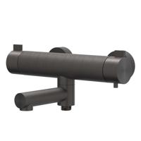 IVY Tribe Badthermostaatkraan opbouw - draaibare baduitloop - omstel - RVS316 - geborsteld carbon black PVD 6301024