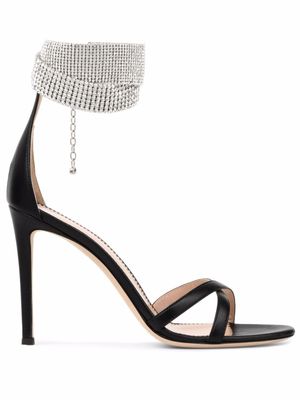 Giuseppe Zanotti sandales Janell à ornements en cristal - Noir