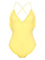 Ulla Johnson maillot de bain volanté à col v - Jaune - thumbnail