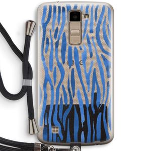 Blauwe nerven: LG K10 (2016) Transparant Hoesje met koord