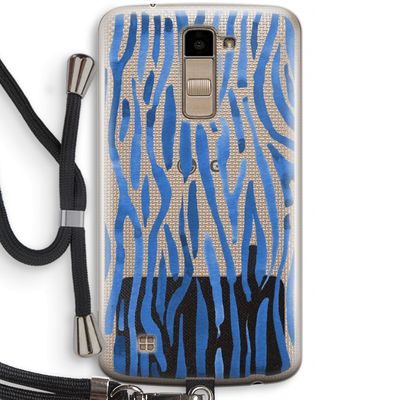 Blauwe nerven: LG K10 (2016) Transparant Hoesje met koord