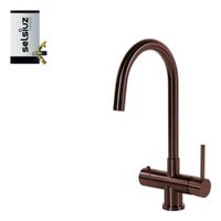 Selsiuz Inox kokend water kraan met titanium combi extra boiler en C-uitloopkraan copper - thumbnail