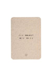 Zusss linnen kaart met envelop jij maakt mij blij